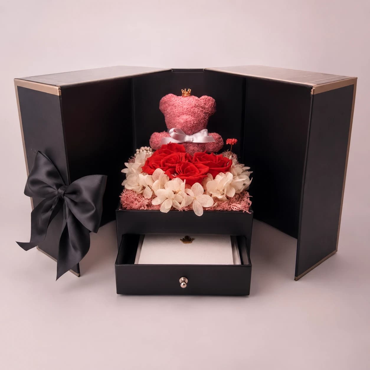 Geheime Schublade der BoxBloom Geschenkbox mit personalisierter Grußkarte