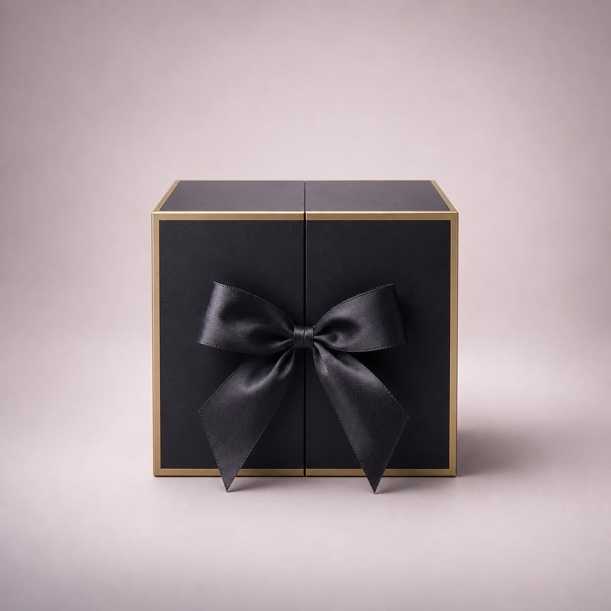 Romantische Überraschung zum Jahrestag – Geschenkbox mit schwarzer Satinschleife